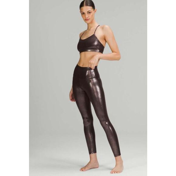 Lululemon Align High-Rise 25" Shine Radiate Foil Print French Press Leggings 14 - Picture 3 of 10
